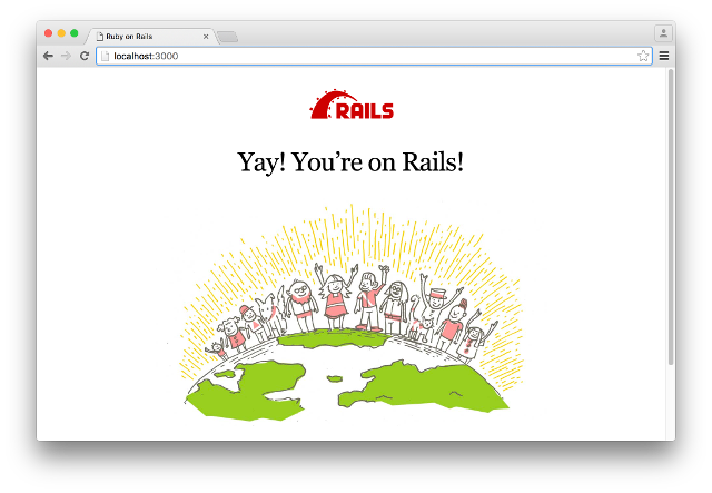Railsのデフォルトのトップページ